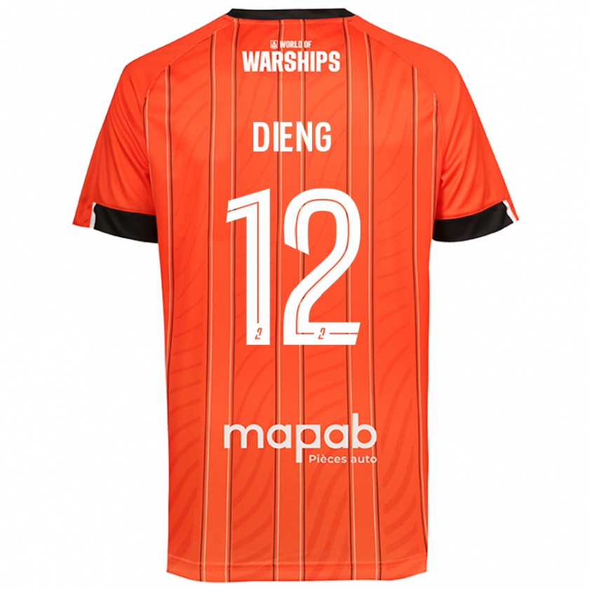 Kandiny Enfant Maillot Bamba Dieng #12 Orange Tenues Domicile 2024/25 T-Shirt