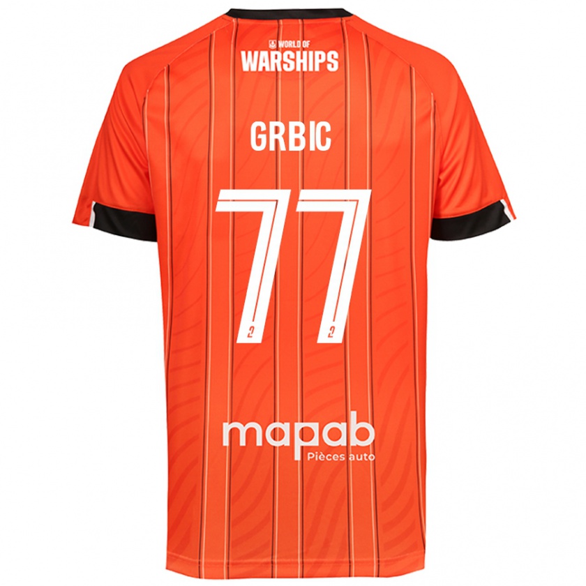 Kandiny Enfant Maillot Adrian Grbic #77 Orange Tenues Domicile 2024/25 T-Shirt