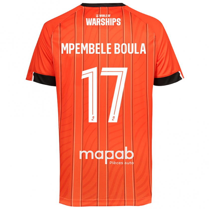 Kandiny Enfant Maillot Exaucé Mpembele Boula #17 Orange Tenues Domicile 2024/25 T-Shirt