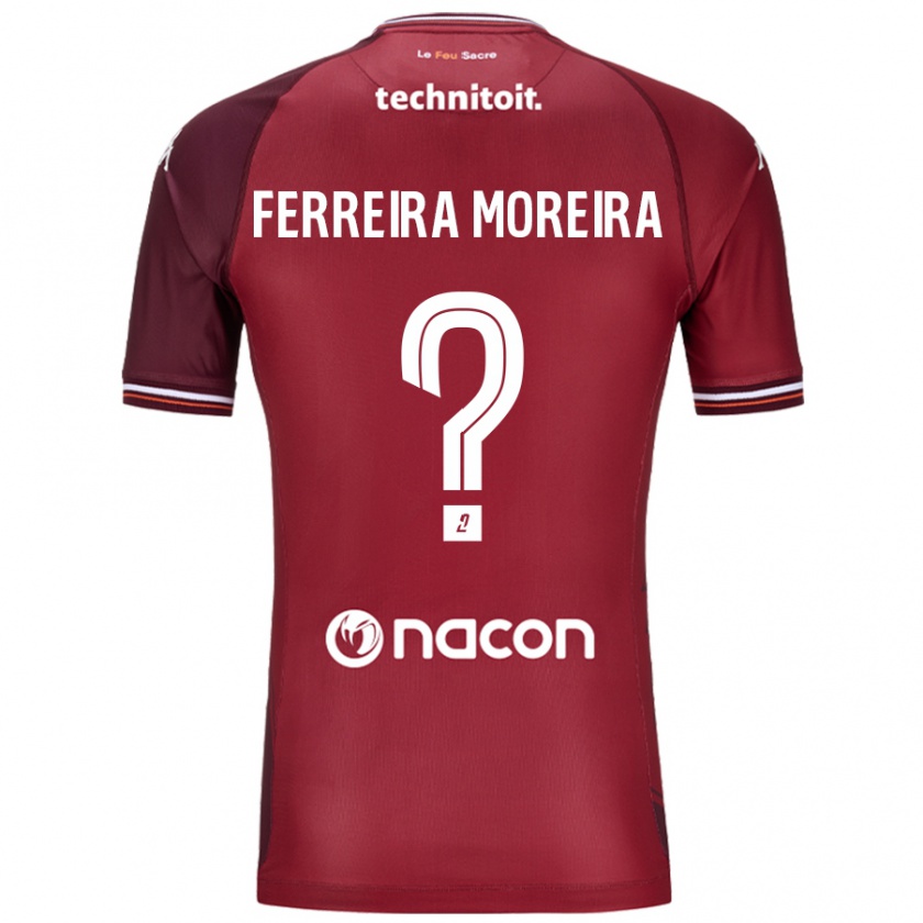 Kandiny Enfant Maillot Ruben Ferreira Moreira #0 Rouge Grenade Tenues Domicile 2024/25 T-Shirt