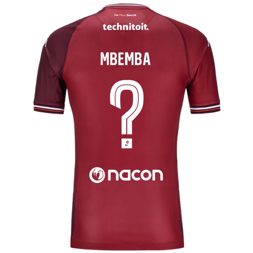 Kandiny Enfant Maillot Abdallah Mbemba #0 Rouge Grenade Tenues Domicile 2024/25 T-Shirt