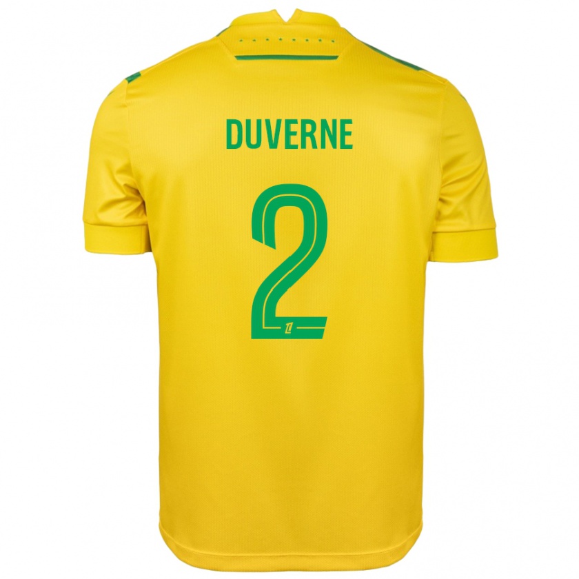 Kandiny Enfant Maillot Jean-Kévin Duverne #2 Jaune Vert Tenues Domicile 2024/25 T-Shirt