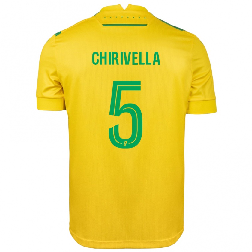 Kandiny Enfant Maillot Pedro Chirivella #5 Jaune Vert Tenues Domicile 2024/25 T-Shirt