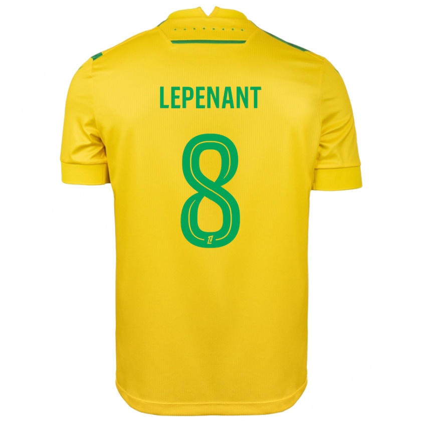 Kandiny Enfant Maillot Johann Lepenant #8 Jaune Vert Tenues Domicile 2024/25 T-Shirt