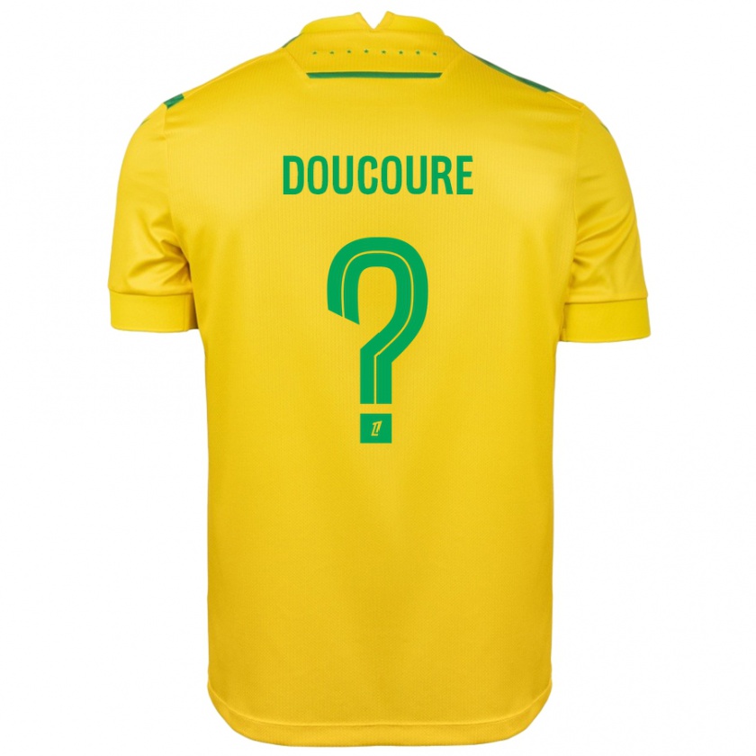 Kandiny Enfant Maillot Sékou Doucouré #0 Jaune Vert Tenues Domicile 2024/25 T-Shirt