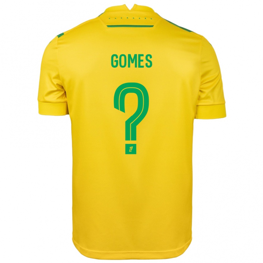 Kandiny Enfant Maillot Malang Gomes #0 Jaune Vert Tenues Domicile 2024/25 T-Shirt