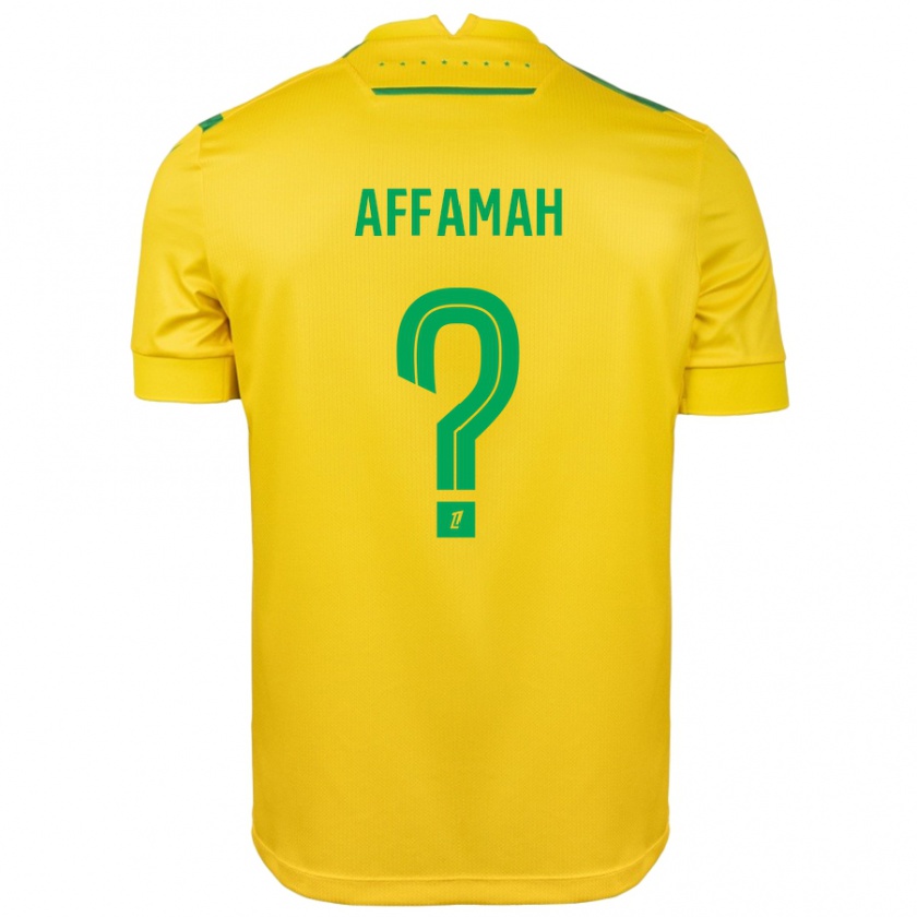 Kandiny Enfant Maillot Joe-Loïc Affamah #0 Jaune Vert Tenues Domicile 2024/25 T-Shirt