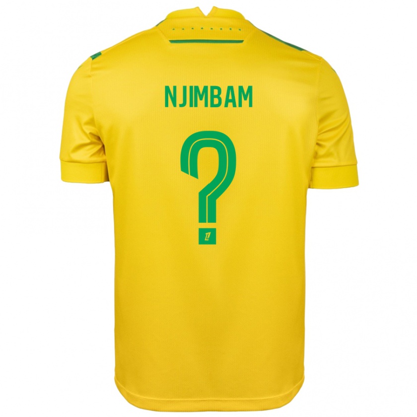 Kandiny Enfant Maillot Junior Njimbam #0 Jaune Vert Tenues Domicile 2024/25 T-Shirt