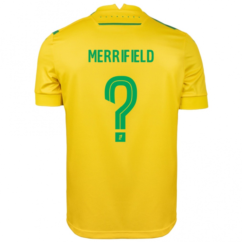 Kandiny Enfant Maillot Loan Merrifield #0 Jaune Vert Tenues Domicile 2024/25 T-Shirt