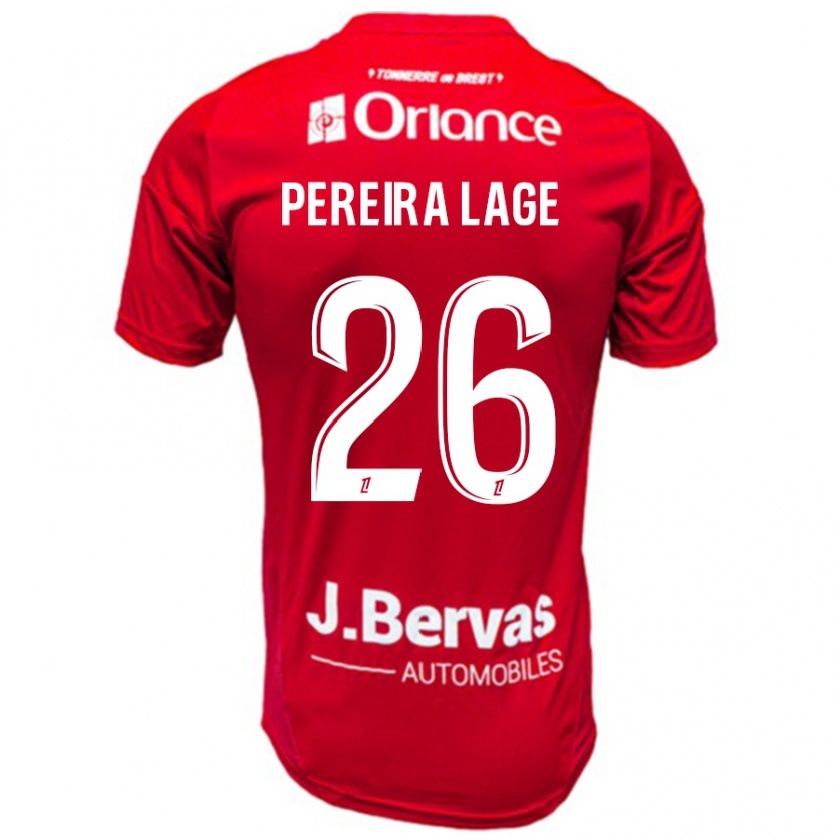 Kandiny Enfant Maillot Mathias Pereira Lage #26 Rouge Blanc Tenues Domicile 2024/25 T-Shirt