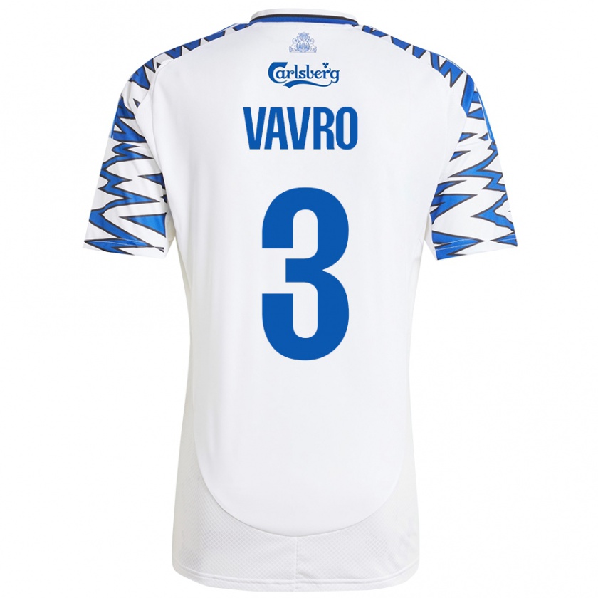 Kandiny Enfant Maillot Denis Vavro #3 Blanc Bleu Ciel Tenues Domicile 2024/25 T-Shirt