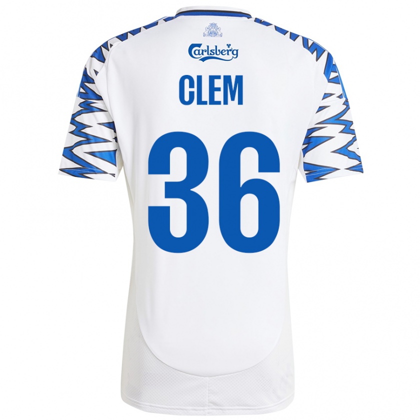 Kandiny Enfant Maillot William Clem #36 Blanc Bleu Ciel Tenues Domicile 2024/25 T-Shirt