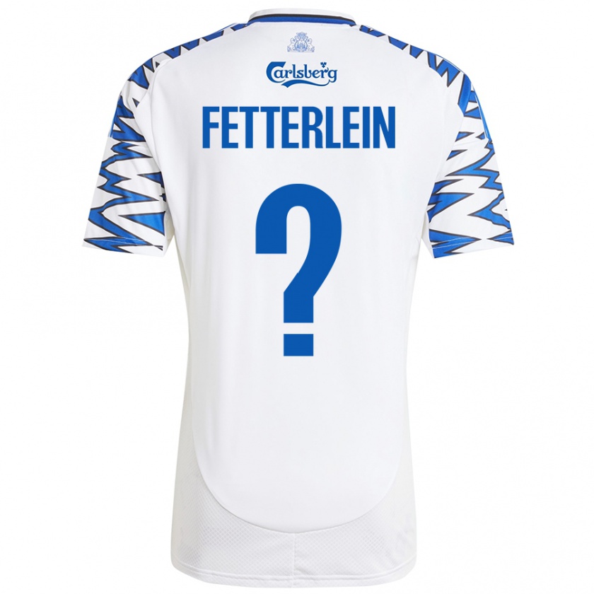 Kandiny Enfant Maillot Sean Fetterlein #0 Blanc Bleu Ciel Tenues Domicile 2024/25 T-Shirt