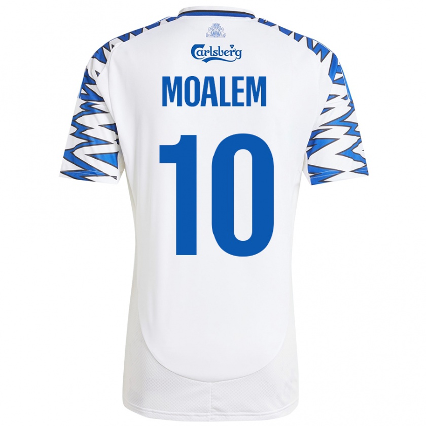 Kandiny Enfant Maillot Jonathan Moalem #10 Blanc Bleu Ciel Tenues Domicile 2024/25 T-Shirt