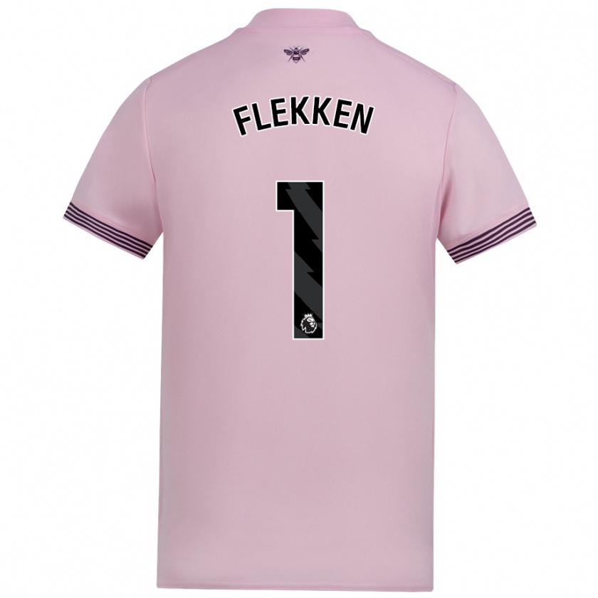 Kandiny Enfant Maillot Mark Flekken #1 Rose Tenues Extérieur 2024/25 T-Shirt