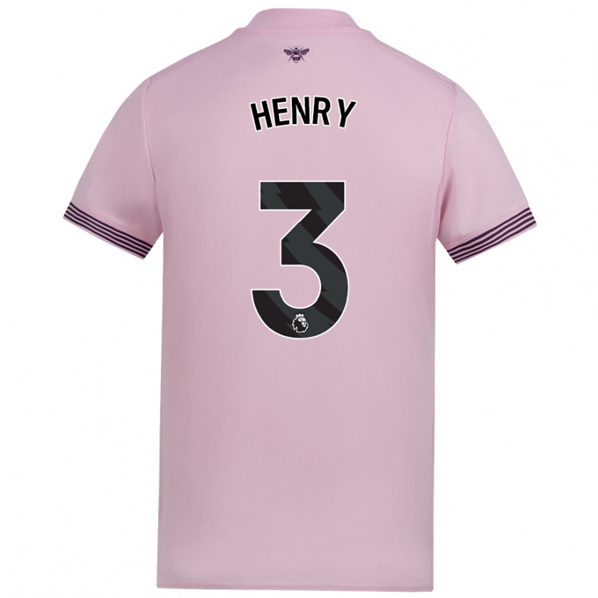 Kandiny Enfant Maillot Rico Henry #3 Rose Tenues Extérieur 2024/25 T-Shirt