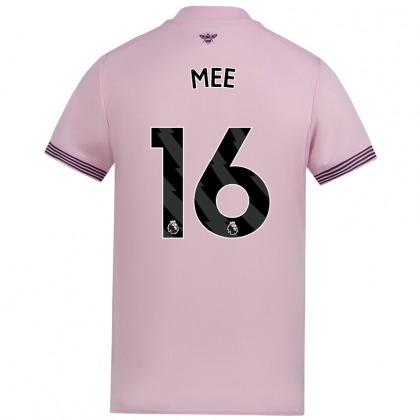 Kandiny Enfant Maillot Ben Mee #16 Rose Tenues Extérieur 2024/25 T-Shirt