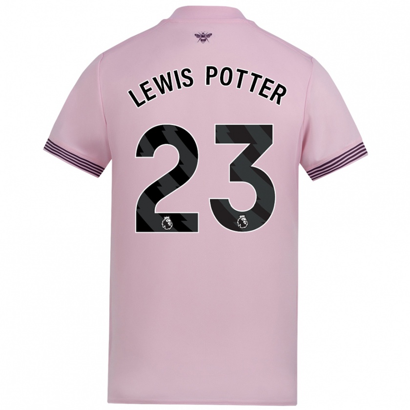 Kandiny Enfant Maillot Keane Lewis-Potter #23 Rose Tenues Extérieur 2024/25 T-Shirt