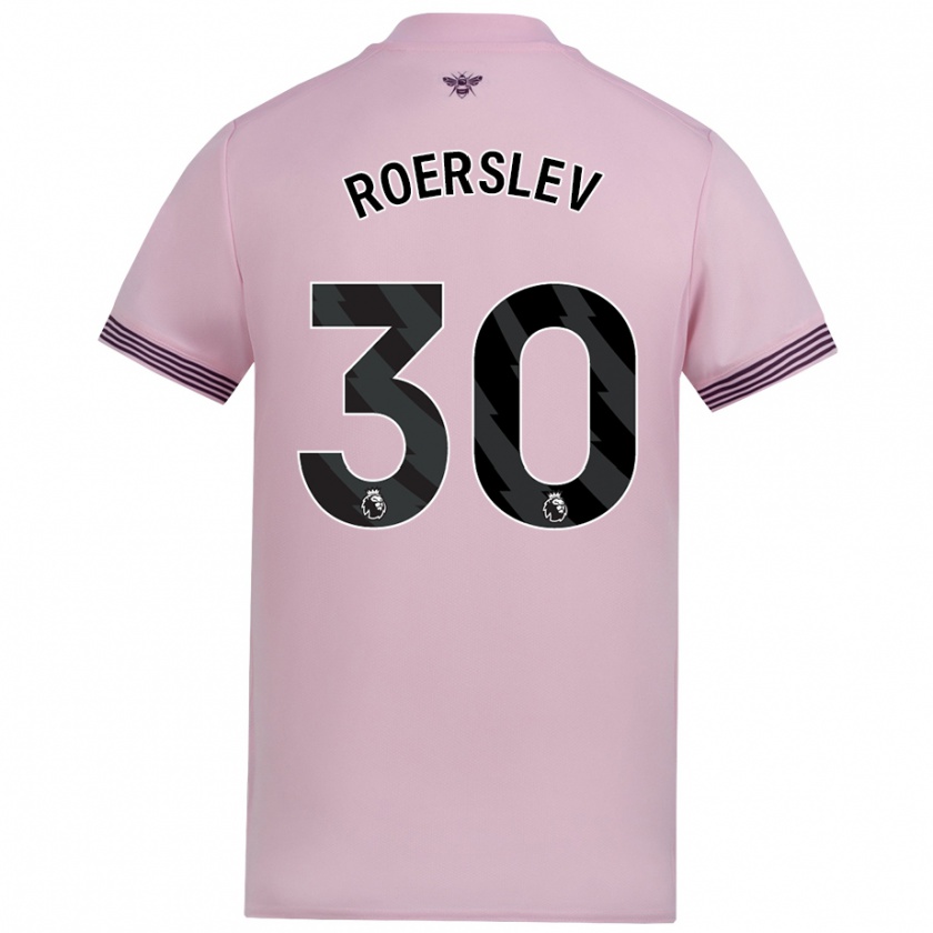 Kandiny Enfant Maillot Mads Roerslev #30 Rose Tenues Extérieur 2024/25 T-Shirt