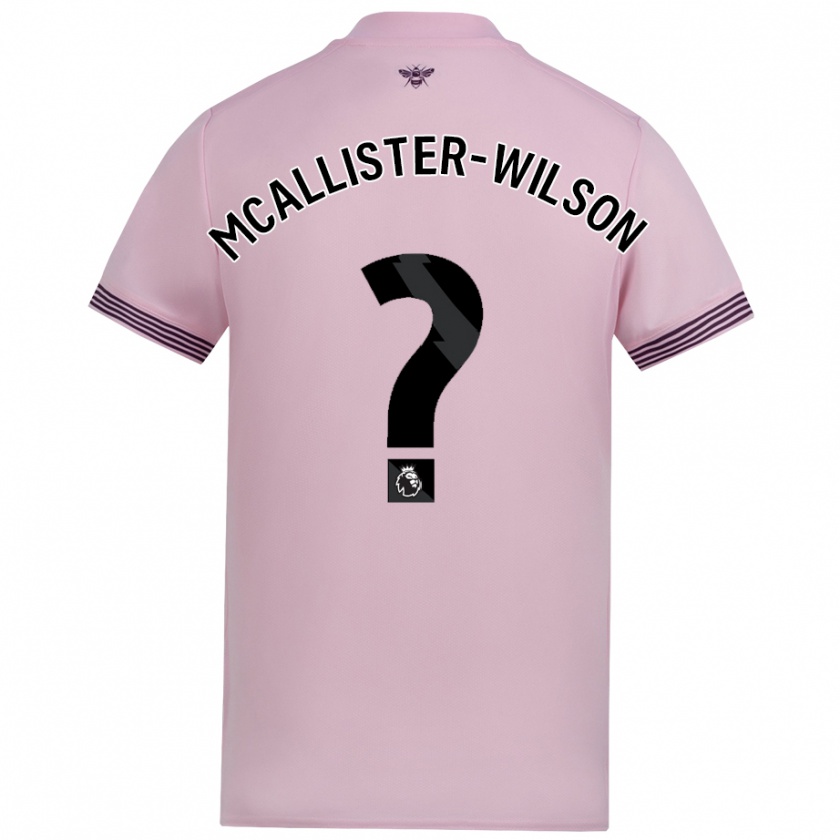 Kandiny Enfant Maillot Zack Mcallister-Wilson #0 Rose Tenues Extérieur 2024/25 T-Shirt