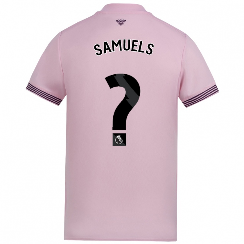 Kandiny Enfant Maillot Kerron Samuels #0 Rose Tenues Extérieur 2024/25 T-Shirt