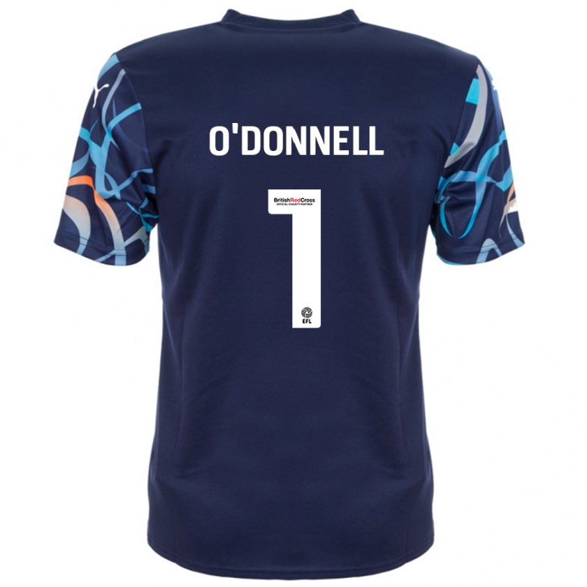 Kandiny Enfant Maillot Richard O'donnell #1 Bleu Marine Tenues Extérieur 2024/25 T-Shirt