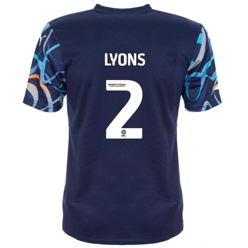 Kandiny Enfant Maillot Andy Lyons #2 Bleu Marine Tenues Extérieur 2024/25 T-Shirt