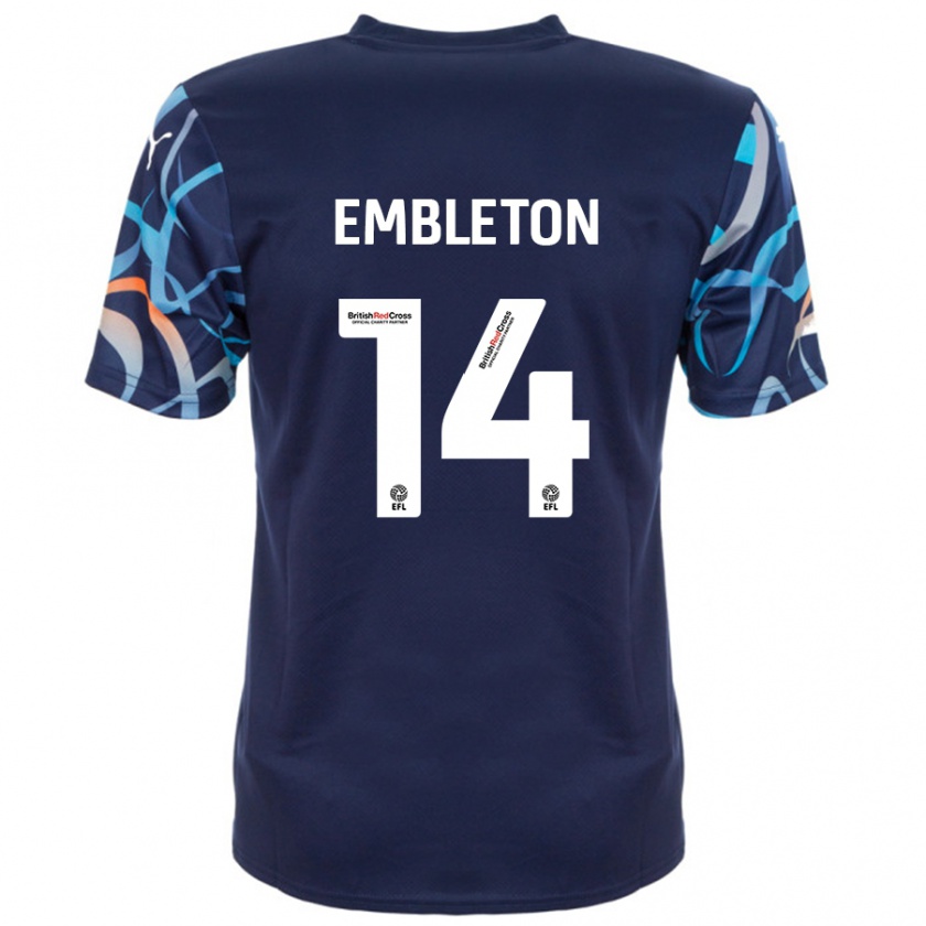 Kandiny Enfant Maillot Elliot Embleton #14 Bleu Marine Tenues Extérieur 2024/25 T-Shirt