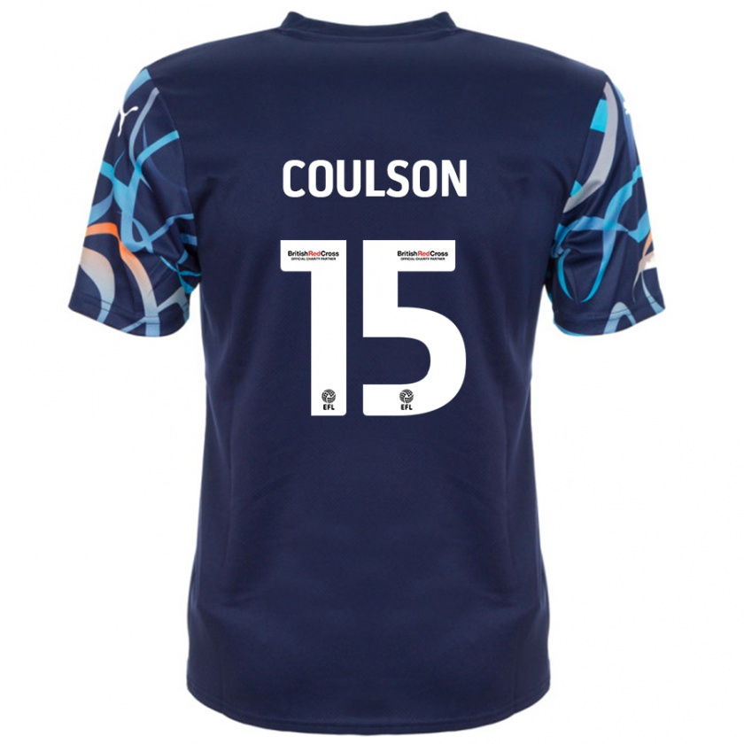 Kandiny Enfant Maillot Hayden Coulson #15 Bleu Marine Tenues Extérieur 2024/25 T-Shirt