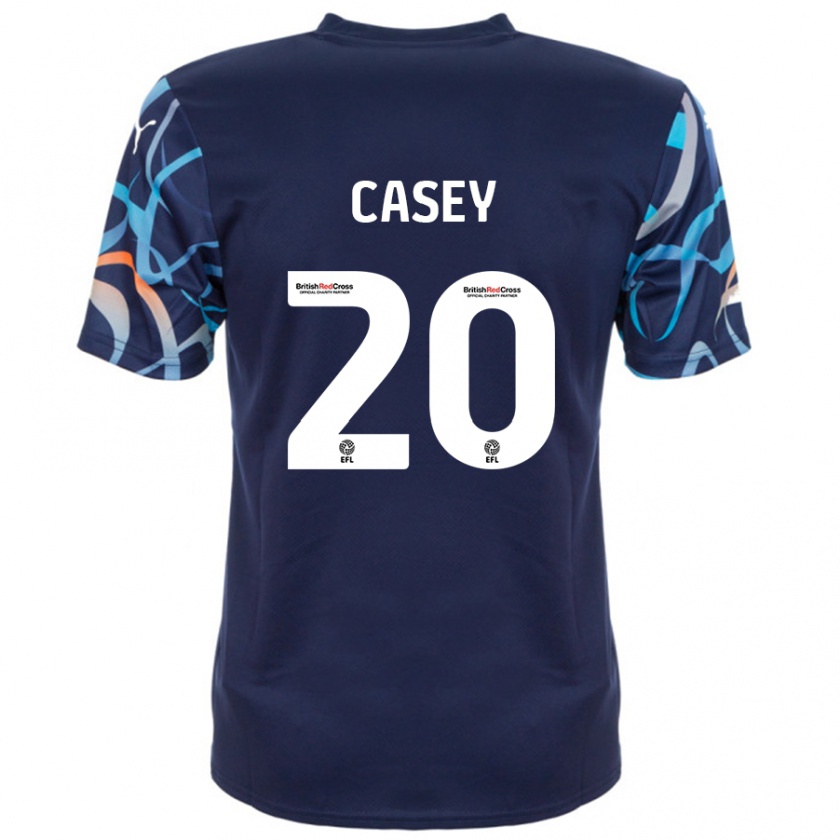 Kandiny Enfant Maillot Oliver Casey #20 Bleu Marine Tenues Extérieur 2024/25 T-Shirt