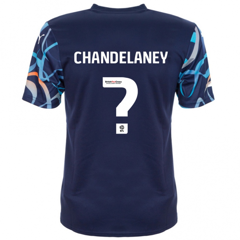 Kandiny Enfant Maillot Yulan Chandelaney #0 Bleu Marine Tenues Extérieur 2024/25 T-Shirt