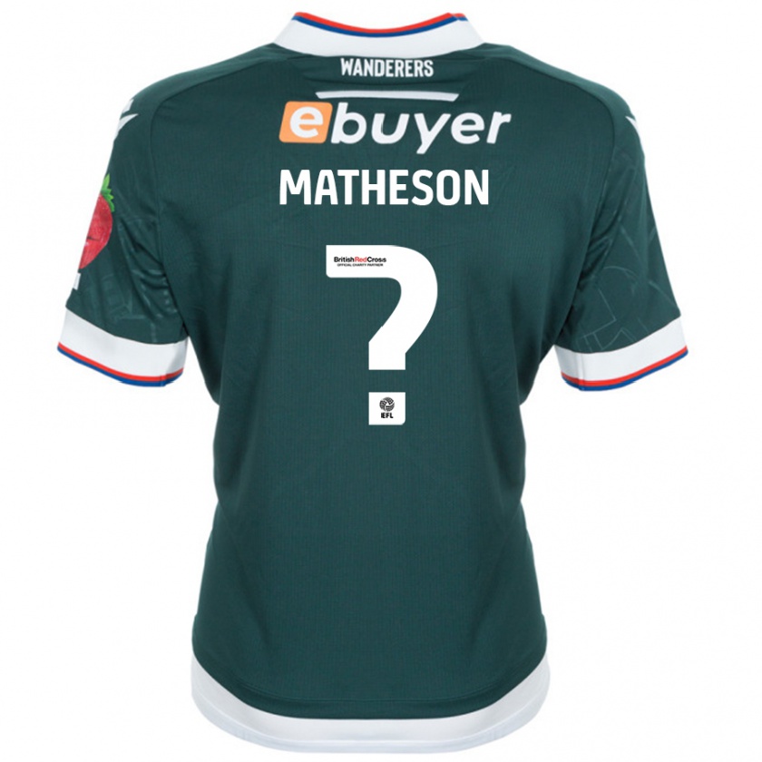 Kandiny Enfant Maillot Luke Matheson #0 Vert Foncé Tenues Extérieur 2024/25 T-Shirt