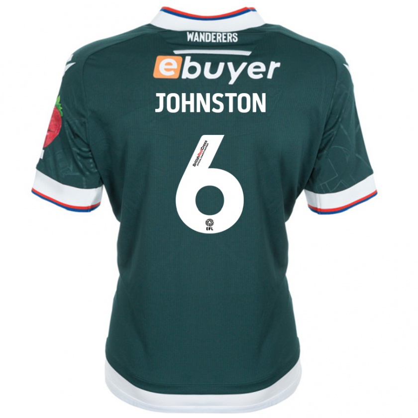 Kandiny Enfant Maillot George Johnston #6 Vert Foncé Tenues Extérieur 2024/25 T-Shirt