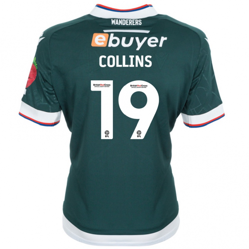 Kandiny Enfant Maillot Aaron Collins #19 Vert Foncé Tenues Extérieur 2024/25 T-Shirt