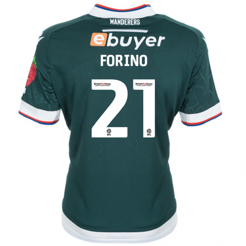 Kandiny Enfant Maillot Chris Forino #21 Vert Foncé Tenues Extérieur 2024/25 T-Shirt