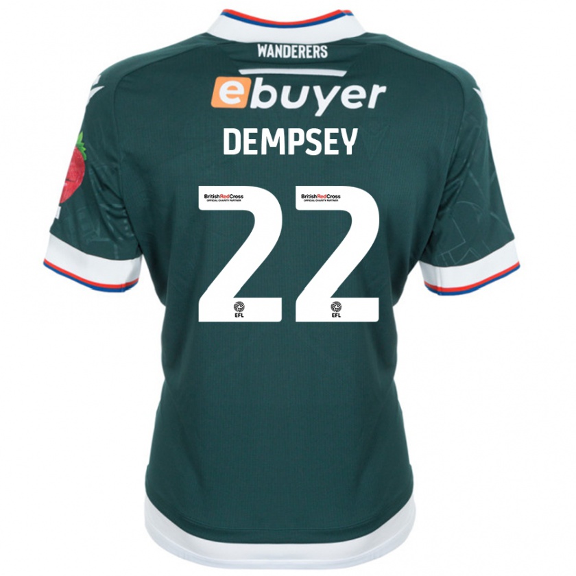 Kandiny Enfant Maillot Kyle Dempsey #22 Vert Foncé Tenues Extérieur 2024/25 T-Shirt