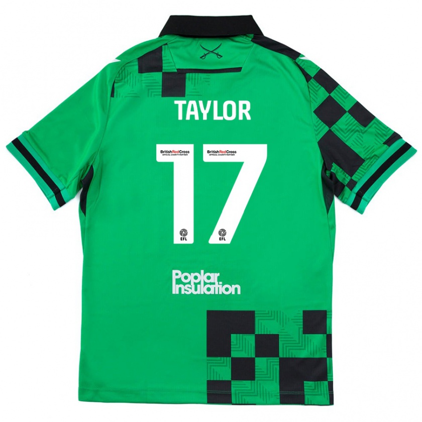 Kandiny Enfant Maillot Connor Taylor #17 Vert Noir Tenues Extérieur 2024/25 T-Shirt