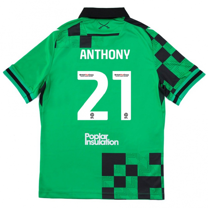 Kandiny Enfant Maillot Micah Anthony #21 Vert Noir Tenues Extérieur 2024/25 T-Shirt