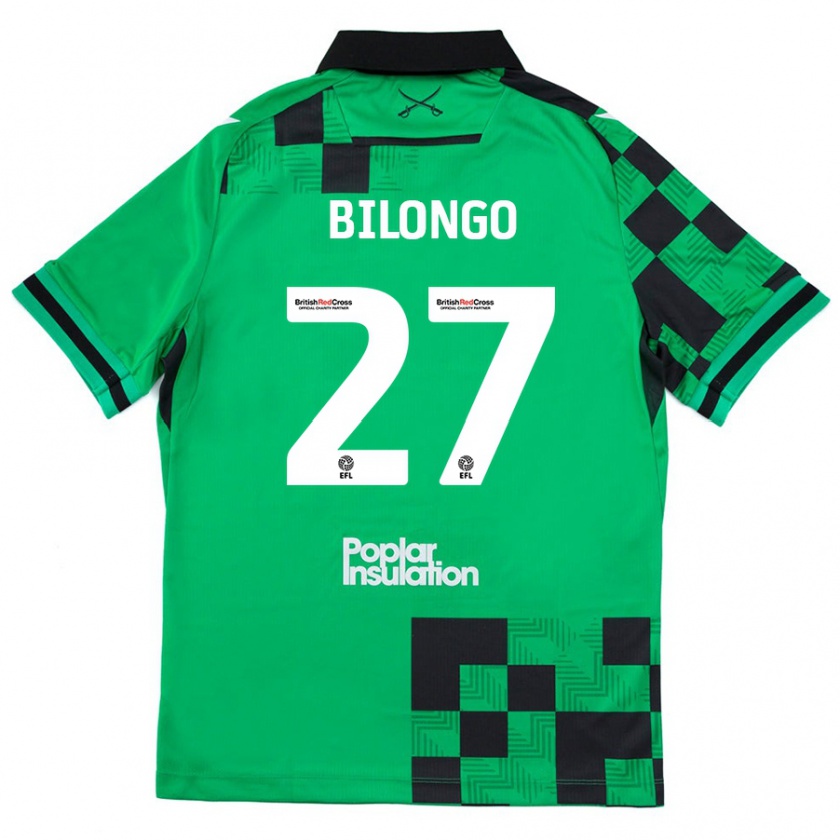 Kandiny Enfant Maillot Bryant Bilongo #27 Vert Noir Tenues Extérieur 2024/25 T-Shirt