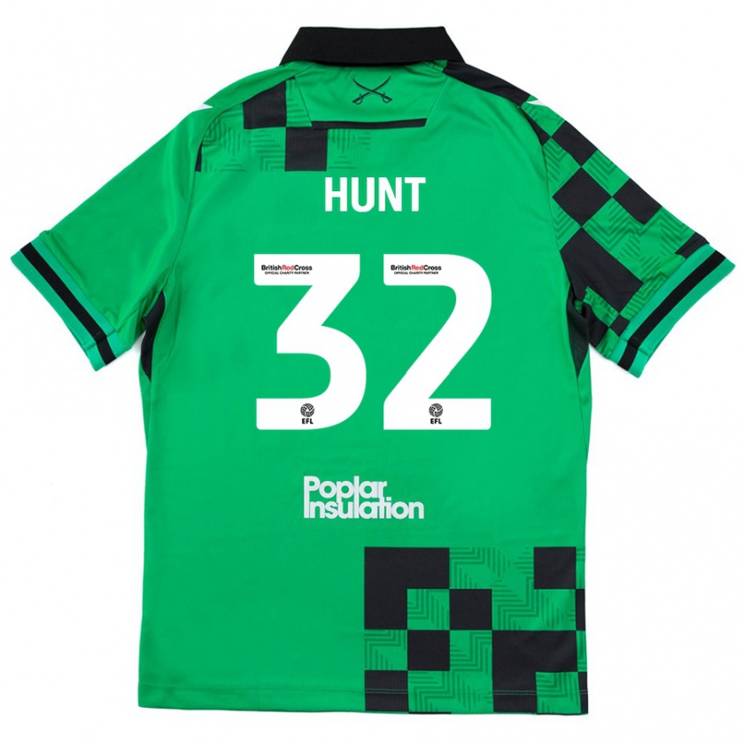 Kandiny Enfant Maillot Jack Hunt #32 Vert Noir Tenues Extérieur 2024/25 T-Shirt