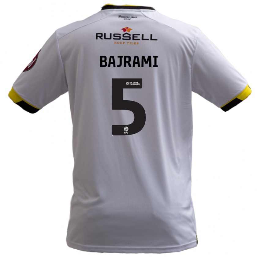 Kandiny Enfant Maillot Geraldo Bajrami #5 Blanc Tenues Extérieur 2024/25 T-Shirt