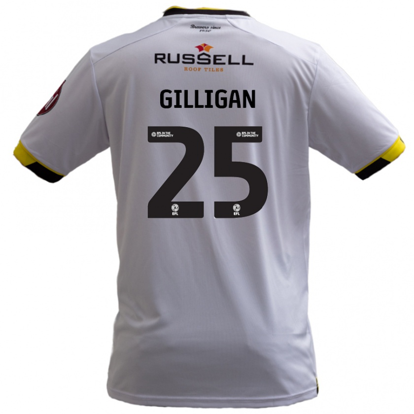 Kandiny Enfant Maillot Ciaran Gilligan #25 Blanc Tenues Extérieur 2024/25 T-Shirt