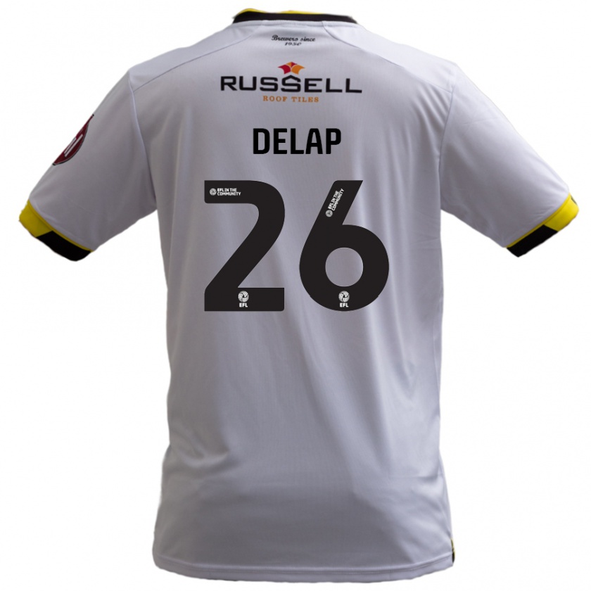 Kandiny Enfant Maillot Finn Delap #26 Blanc Tenues Extérieur 2024/25 T-Shirt