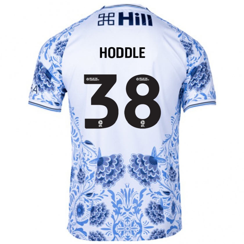 Kandiny Enfant Maillot George Hoddle #38 Blanc Bleu Tenues Extérieur 2024/25 T-Shirt