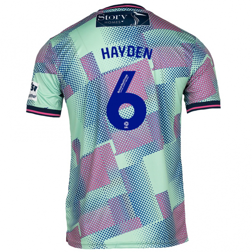 Kandiny Enfant Maillot Aaron Hayden #6 Vert Tenues Extérieur 2024/25 T-Shirt