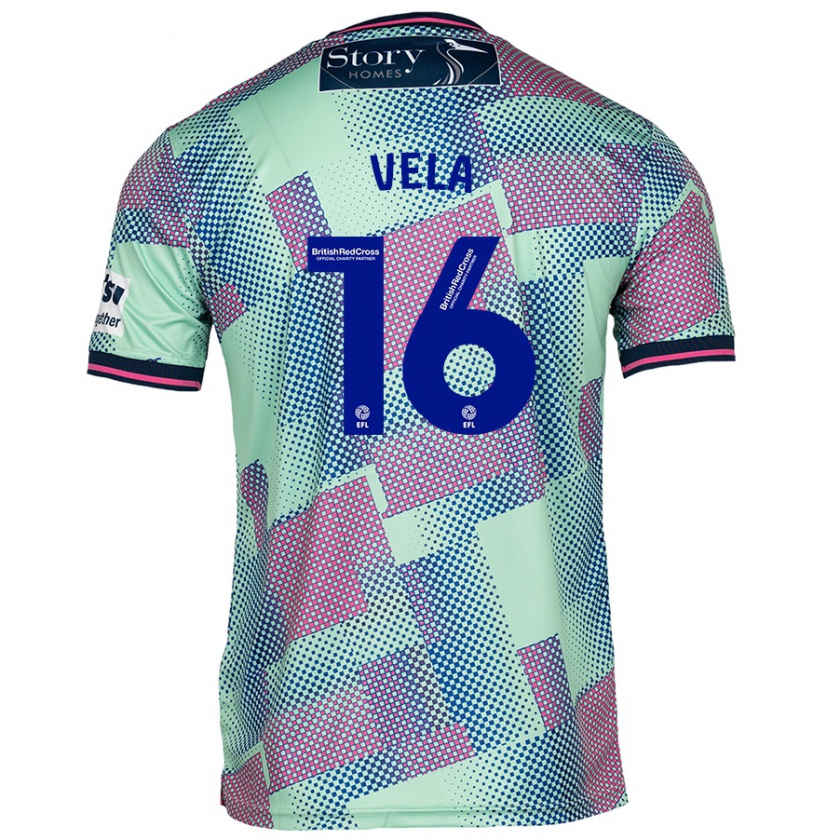 Kandiny Enfant Maillot Josh Vela #16 Vert Tenues Extérieur 2024/25 T-Shirt