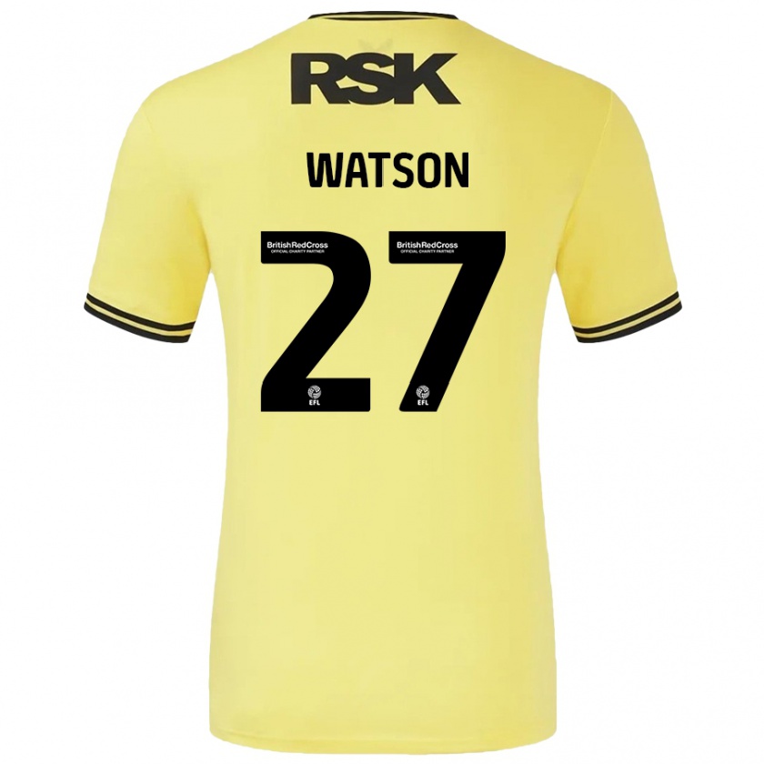 Kandiny Enfant Maillot Tennai Watson #27 Jaune Noir Tenues Extérieur 2024/25 T-Shirt