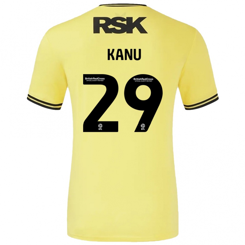 Kandiny Enfant Maillot Daniel Kanu #29 Jaune Noir Tenues Extérieur 2024/25 T-Shirt