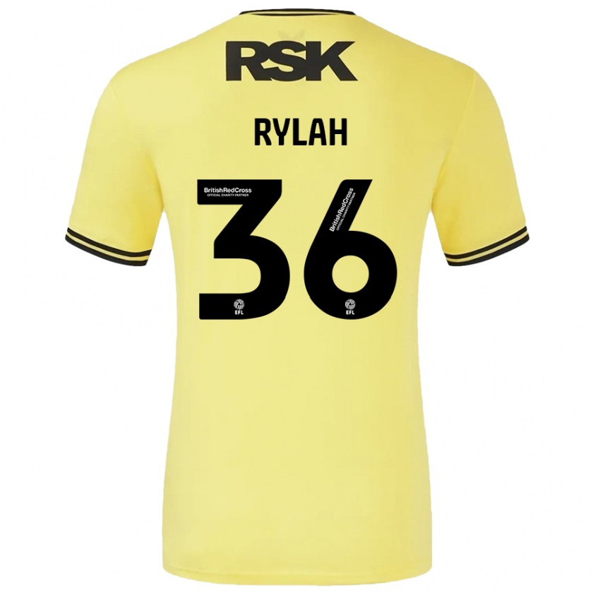 Kandiny Enfant Maillot Henry Rylah #36 Jaune Noir Tenues Extérieur 2024/25 T-Shirt