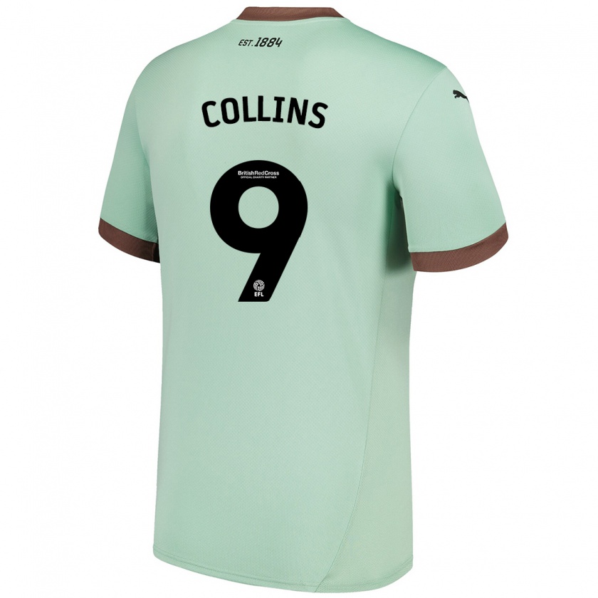 Kandiny Enfant Maillot James Collins #9 Vert Pâle Tenues Extérieur 2024/25 T-Shirt